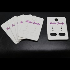 100 White Jewelry Earring Display Hanging Holder Cards 1.8"X1.2" Craft Shows