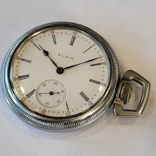 F2 VERY NICE 16s ELGIN MODEL 6 GRADE 152 ANTIQUE POCKET WATCH! RUNS A+!!!