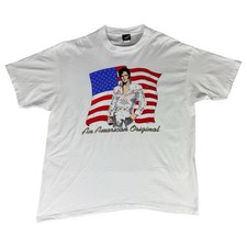 Vintage Elvis Presley T Shirt Size XL 1995 An American Original USA Made Flag SS