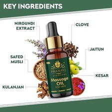 Pranavi Herbal Massage Oil with Safed Musli  Kesar  Pure Ayurvedic Formula 30m