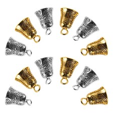 30 Pcs Bell Dangle Charm Christmas Tree Pendants Brass Tone Craft