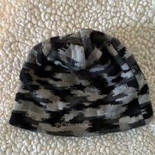 Columbia Black Gray Camouflage Men's Beanie Hat Casual Outdoor Winter One Size