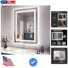 20x28 LED Bathroom Mirror with Lights, Front and Backlit, Anti-Fog Lighted Va...