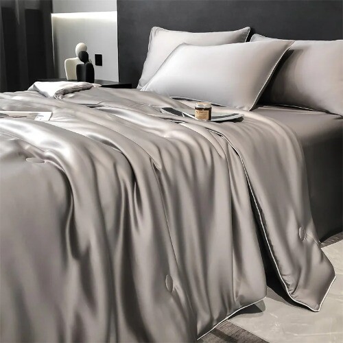 Summer Quilt Solid Color Smooth Cooling Comforter Silky Blanket Cool Blanket - Bild 12 von 34