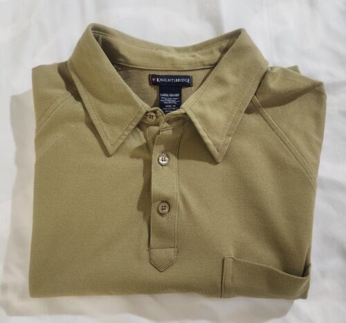 KnightsBridge Shirt Mens L Large Short Sleeve Polo Collared Olive Green FREE S/H - Picture 15 of 15