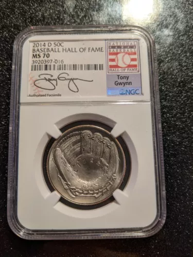 2014-D Half Dollar Baseball Hall Of Fame Tony Gwynn NGC MS-70