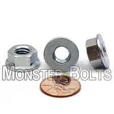 (10) M8-1.25 / 8mm - Zinc Hex Flange Nuts Metric Class 8, DIN 6923 RoHS CR+3