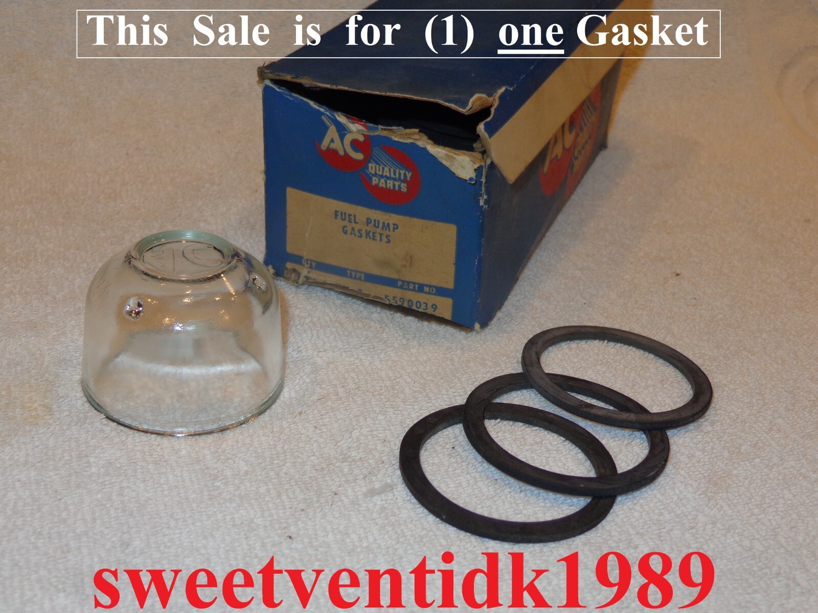 (1)..NOS AC Fuel Pump ‘Glass Bowl Gasket’..19371955 .. Chevrolet .. GM