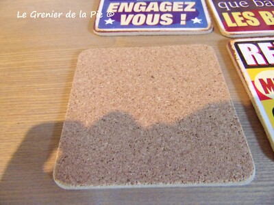 Lot De 4 Dessous De Verre Humoristiques – L'Apéro Recrute – French Coasters (Neuf)