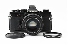Olympus OM-1 35mm SLR Camera Black Body Zuiko MC Auto-S 50mm f/1.8 Used Exc 5