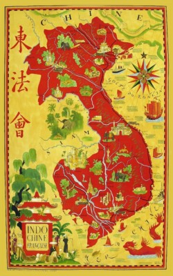 Herbé ™ INDOCHINE Angkor Rhiw-Poster/Reproduction HQ 60x80cm d'une Affiche Vintage/Ancienne