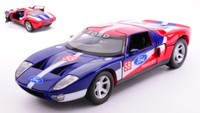 Motormax 1/24 Ford Gt Concept Blau/Rot/Weiss Statisches Modell Diecast