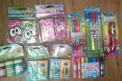 HUGE NEW LOT of SCENTOS scented jumbo markers bubbles notepads chalk