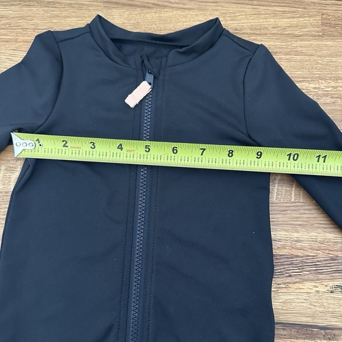 Cat & Jack Toddler Baby 12 Months Long Sleeve Zip Up Rash Guard Swim Top Black - Picture 5 of 6