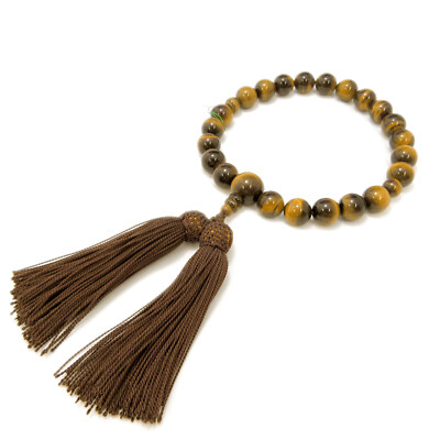 Brown Tiger eye Traditional Japanese Juzu Buddhist Prayer beads