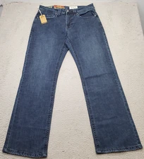 T.K. Axel Slim Bootcut Jeans Mens 32x32 Blue Denim Stretch Casual Button Pocket