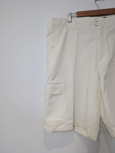 Alfani Cargo Shorts Mens Size 42" Ivory Summer Chino Cotton Smart - Picture 2 of 8
