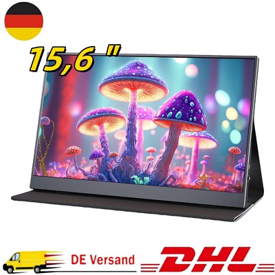 15,6 Zoll Tragbarer Monitor IPS FHD 1080P Externer Mobile Bildschirm HDMI Typ C