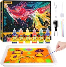 Water Marbling Paint Art and Craft Kit Ideal Xmas New Year Gift for Kid Toddlers