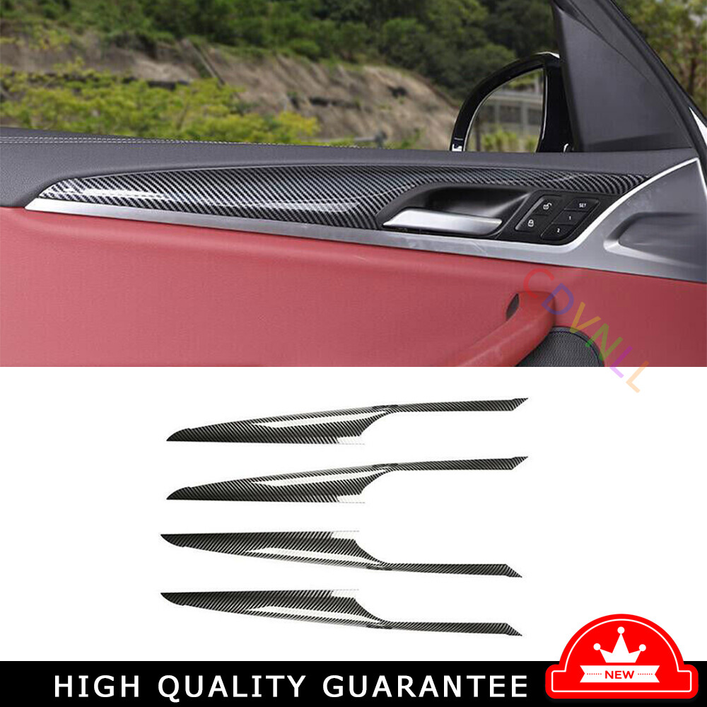 Fit For BMW X3 iX3 2022-2024 Carbon Fiber Car Interior Door Panel Cover Trim 4X