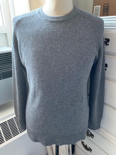 Helmut Lang, Helmut Lang Vintage 100% Cashmere Crew Neck Men Gray Sweater Size L Large Jumper