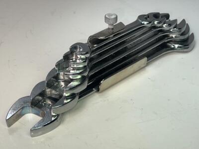 NOS 1960's Gray Canada 6pc Double End Wrench Set 5/16''- 7/8'' c/w Metal Holder