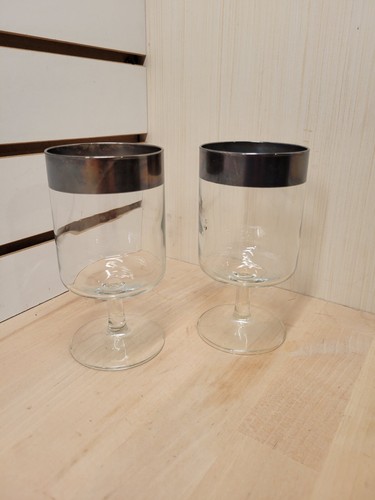 Set 2 bicchieri da acqua Dorothy Thorpe Allegro Sterling bordati - Foto 7 di 8