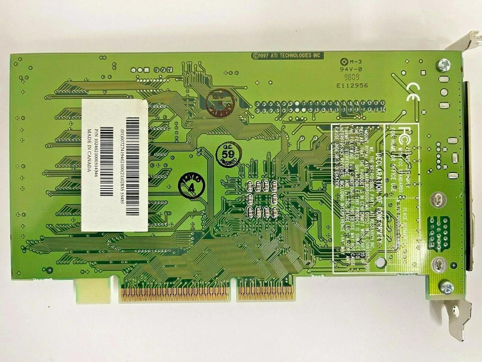 VINTAGE ATI TECHNOLOGY 3D RAGE PRO TURBO AGP 4 MEG AGP VGA 109-46200-00 MXB23 - Image 2 of 2