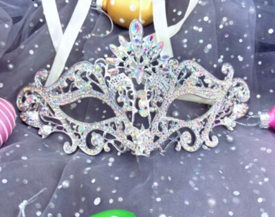 Masquerade Mask for Women, Crystal Mask Rhinestone, Venetian Party, Evening Prom