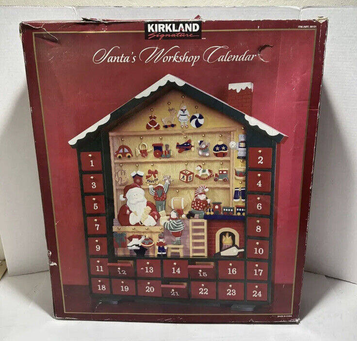 Christmas Advent Calendar Santa's Workshop Wooden Kirkland Christmas Advent Calendar Santa's Workshop Wooden Kirkland