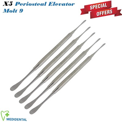 5-PCs Dental chirurgie Periosteal Elevator Wurzelheber Molt # 9 Surgical Implant