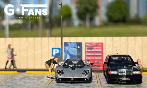 1:64 Diorama Car Garage Model LED Lighting Car Parking Lot Scene Display Model - Picture 18 of 43