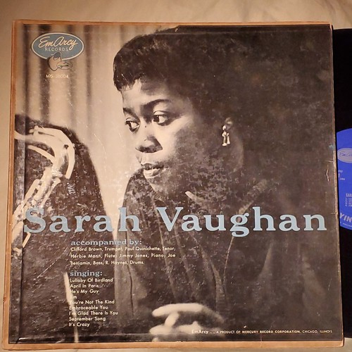 Sarah Vaughan Lullaby of Birdland 1954 mono LP jazz EmArcy MG-36004 VG - Imagen 3 de 16