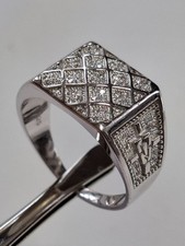 Silber 925 Herrenring massiv kleine klare funkelnde Steine Gr.  64 / 20,3 mm NEU