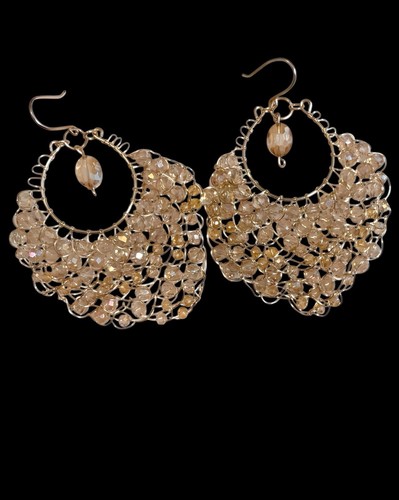 Golden Wave Earrings - Picture 2 of 4