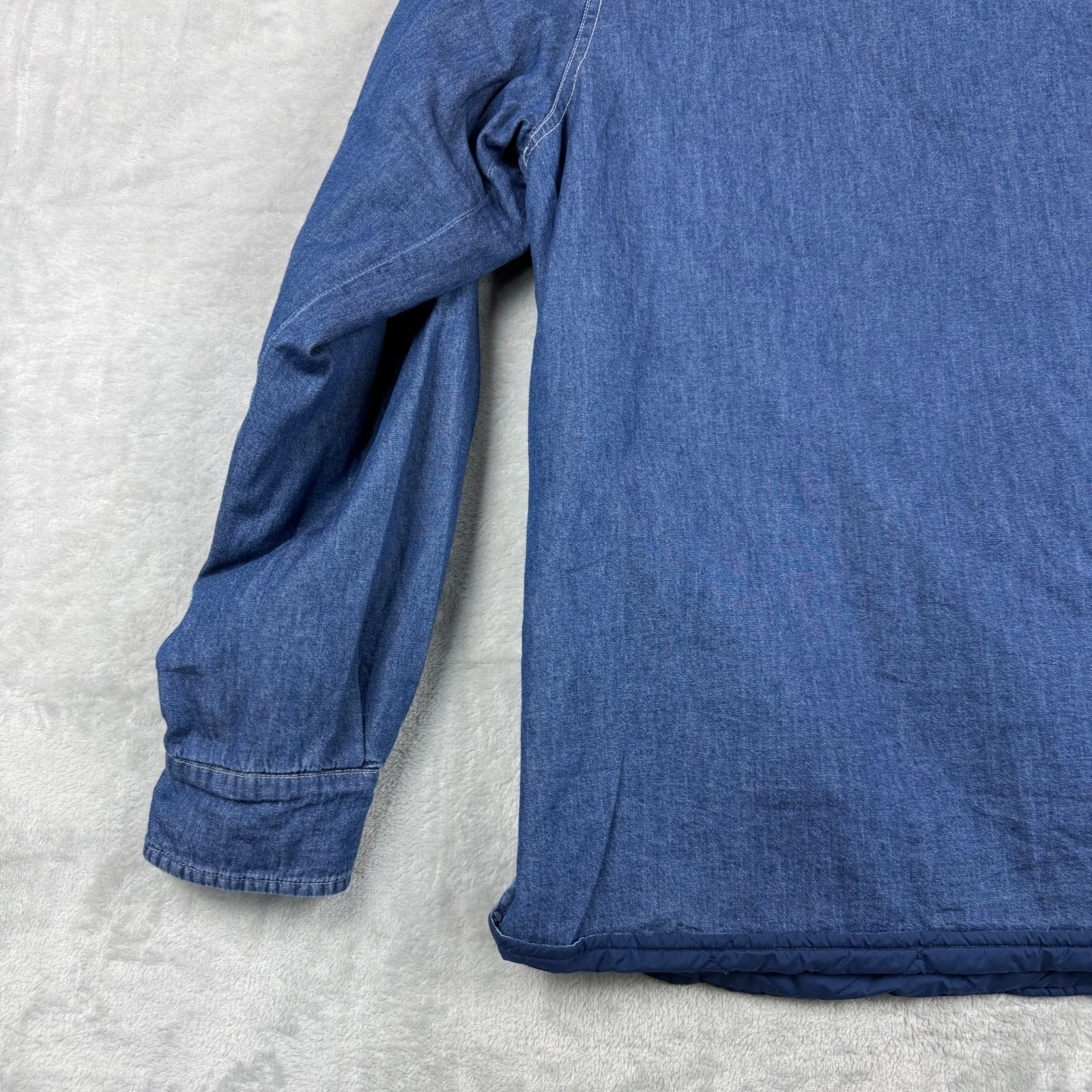 MOS MOSH Gallery Garry Sky Jacket XL Denim Quilted Lined Shacket Casual Designer - product detail image 13