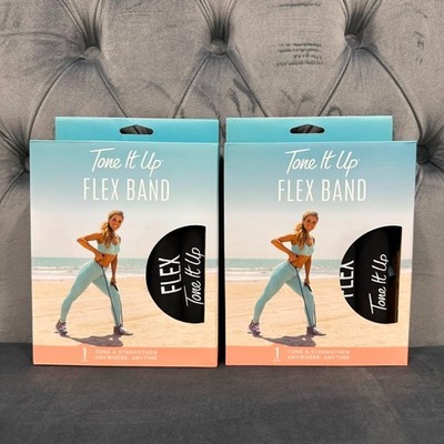 Set of 16 Packs -Tone It Up Resistance Flex Band w/Handles-Yoga Pilates Training