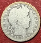 1896-O Barber Quarter. Free Shipping