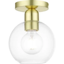 Livex Lighting 48977-12 Downtown Semi-Flush Mount Satin Brass