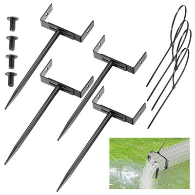Black Rainwater Downspout Bracket with Strap, Adjustable Heavy-Duty Galvanized I