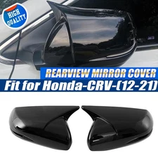 Glossy Black Rearview Mirror Cover Wing Cap Overlay For Honda CRV CR-V 2016-2020
