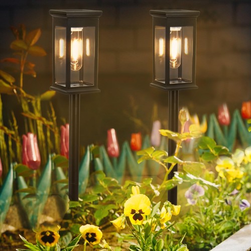 Solar Pathway Lights Outdoor,2 Pack LED Waterproof Outdoor Solar Lights,Solar...