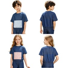 Kids Boys Girls T-Shirts Casual Tee School Tops Outdoor With Pockets Birthday