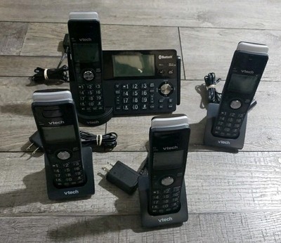 VTech IS8128-41 Super Long Range 4-Handset DECT 6.0 Cordless Phone for Ho.. READ