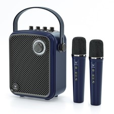 Wireless Voice Amplifier with 2 Microphones,Microphones and Blue