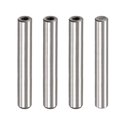 M6 Internal Thread Dowel Pin 4pcs 12x80mm Chamfering Flat Carbon Steel Pin