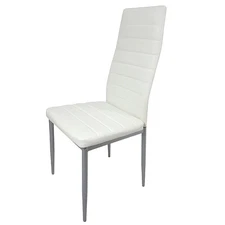 Contemporary White PVC Leather Chairs (Set of 4) White Modern & Contemporary
