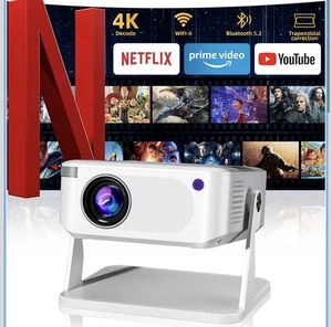 Mini Projecteur avec WiFi 6 et Bluetooth 5.2, Projecteur portable 4K Appui
