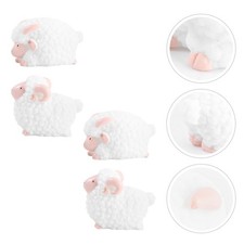  4 Pcs Small Resin Animals Miniature Sheep Figurnes Home Decoration Model