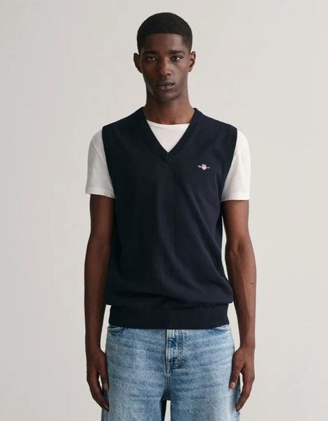 Men Gant Vest Navy Cotton 40 /L / 48